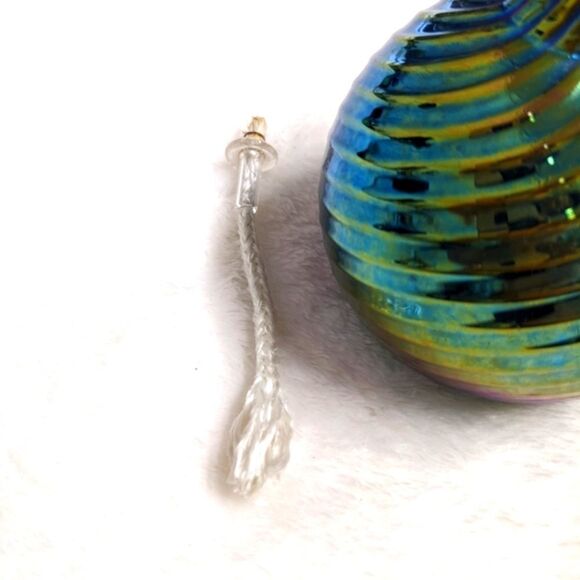 Vintage 1980's Artisan "Glass Eye Studio" Beautiful Iridescent Oil Fille… - Picture 8 of 9